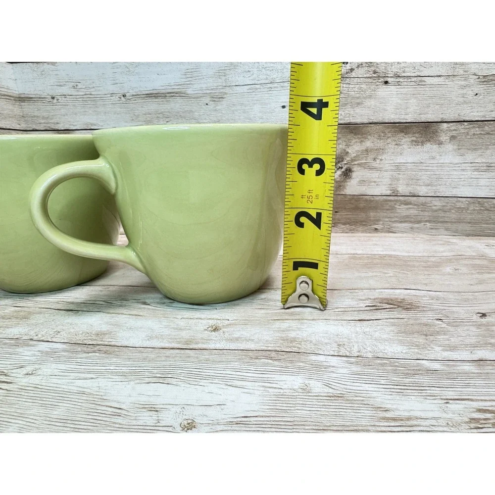 Crate & Barrel Sage Green Mugs Set of 2 – Designed by Barbara Eigen VTG Portugal